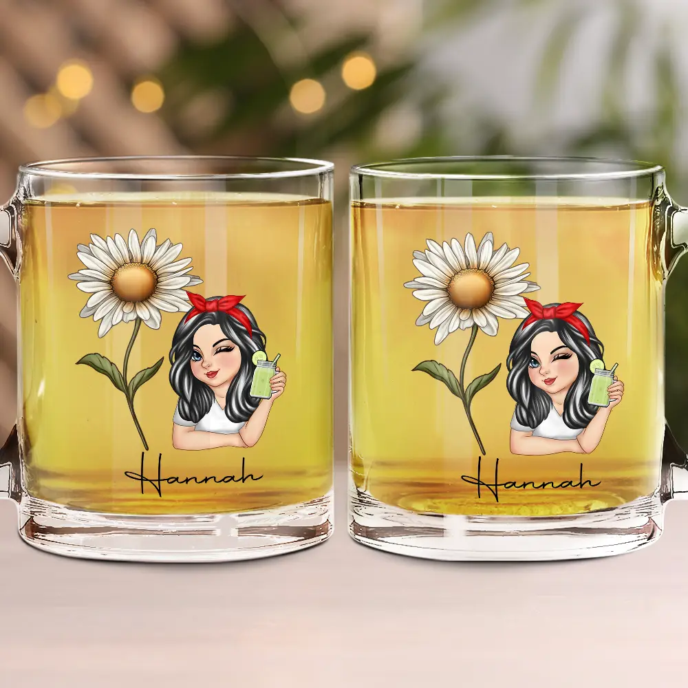 Birth Month Flowers Bloom Where You're Planted Women - Personalized Glass Mug - Image 2