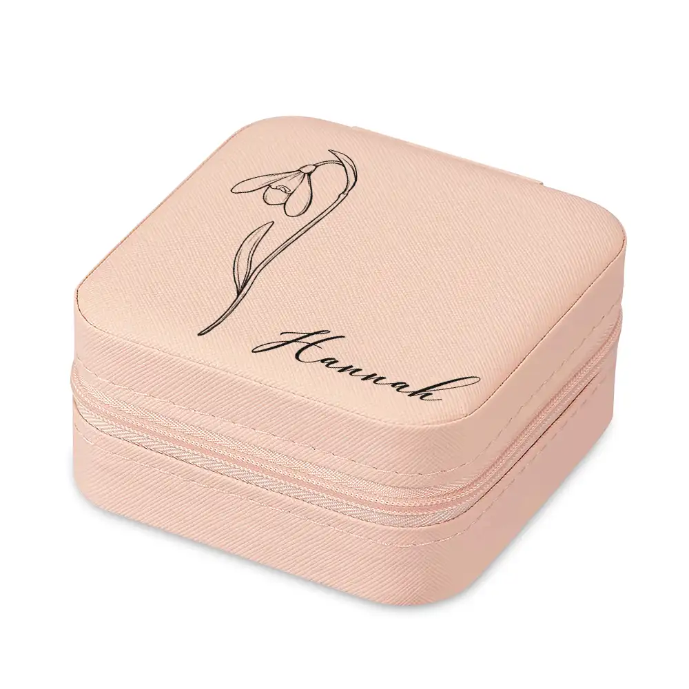 Birth Month Flowers Sketch Bloom Where You're Planted - Personalized Jewelry Box - Image 2