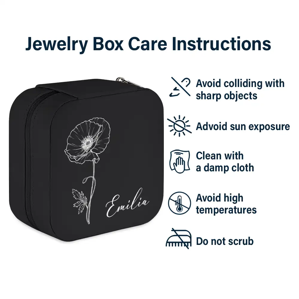 Birth Month Flowers Sketch Bloom Where You're Planted - Personalized Jewelry Box - Image 6