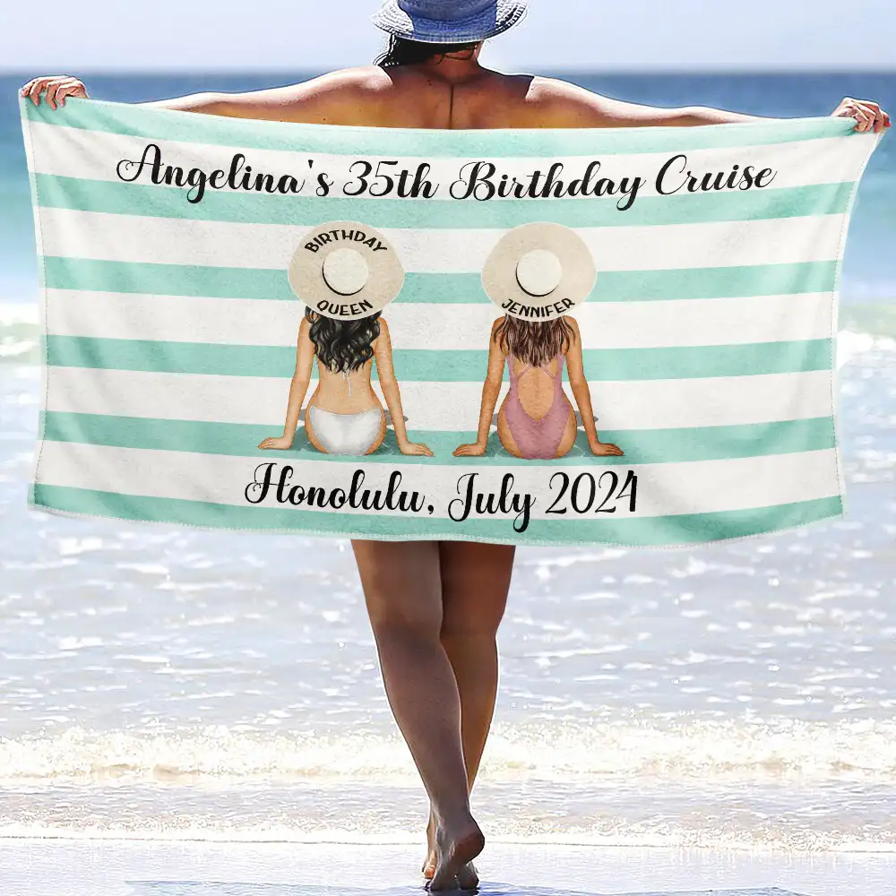 Birthday Trip - Personalized Beach Towel - Image 2