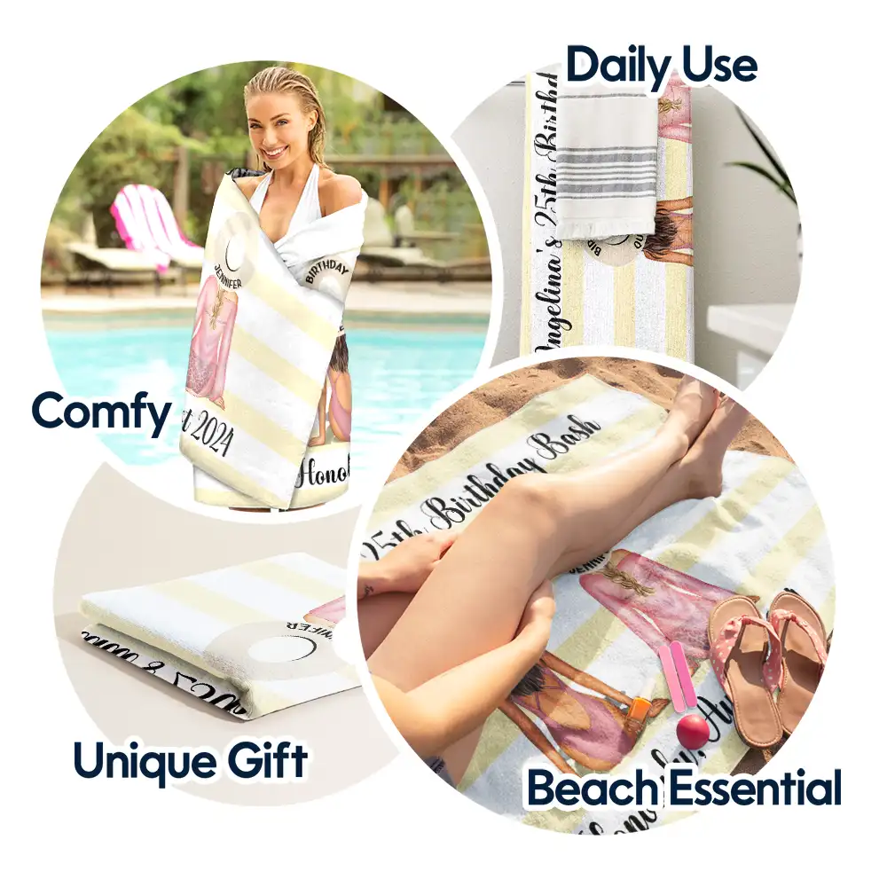 Birthday Trip - Personalized Beach Towel - Image 5