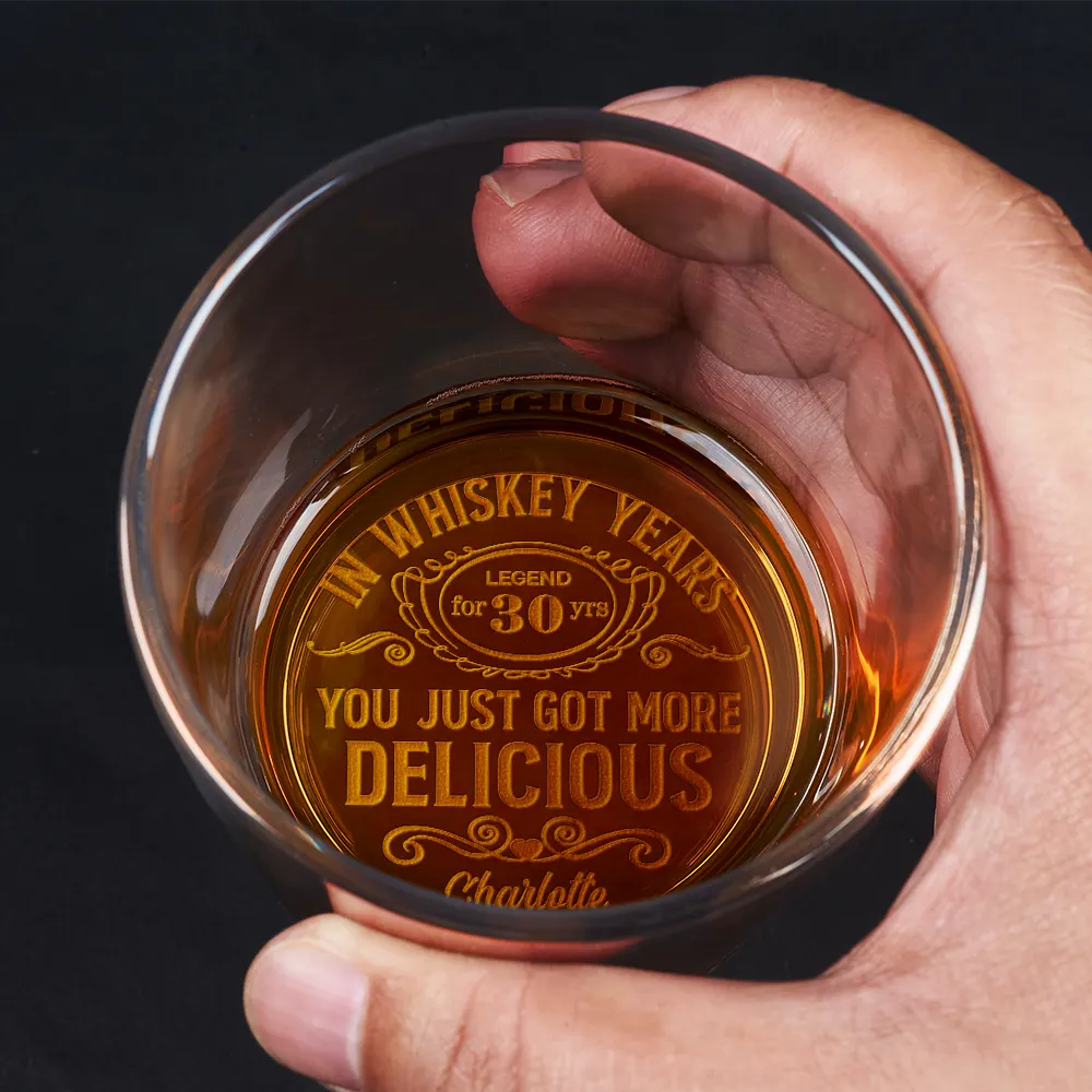 Birthday You Just Got More Delicious - Personalized Engraved Whiskey Glass - Image 2