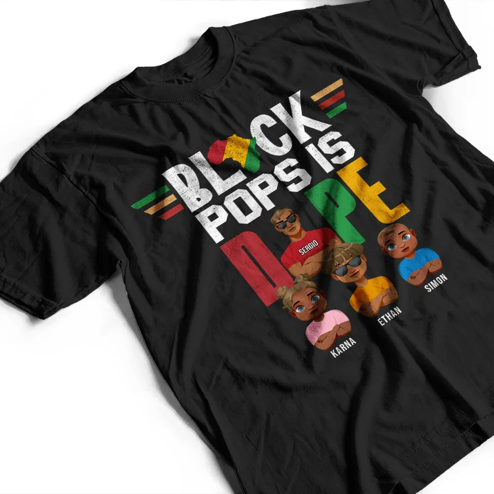 Black Dad Is Dope - Personalized T Shirt - Image 3