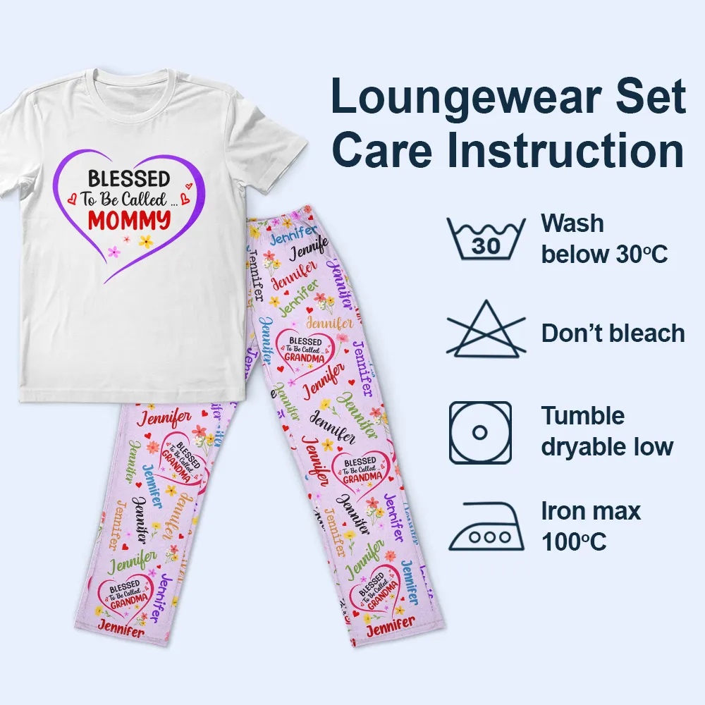 Bless To Be Called Grandma Nana Auntie - Personalized Loungewear Set - Image 6