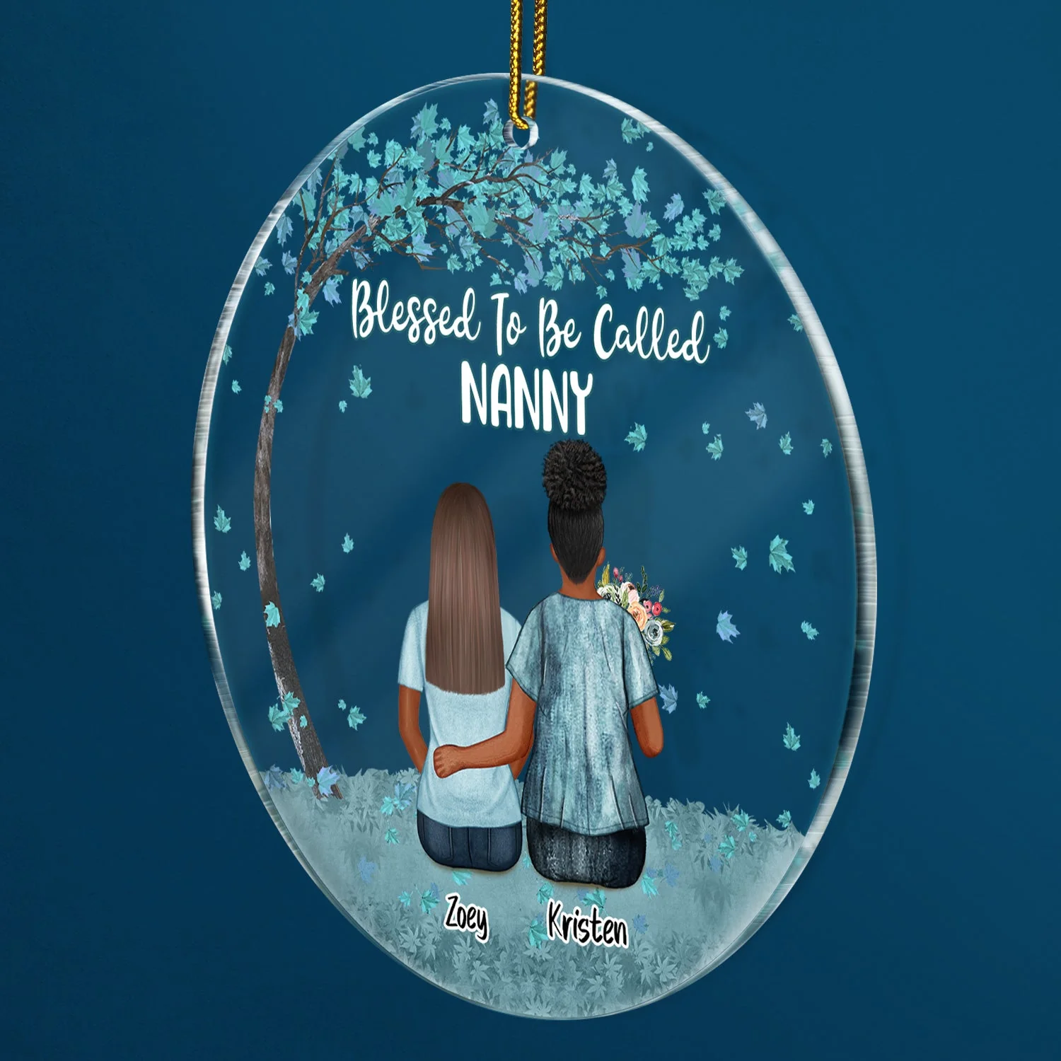 Blessed To Be Call Nana - Christmas Gift For Grandma, Mom, Mother - Personalized Circle Acrylic Ornament - Image 2