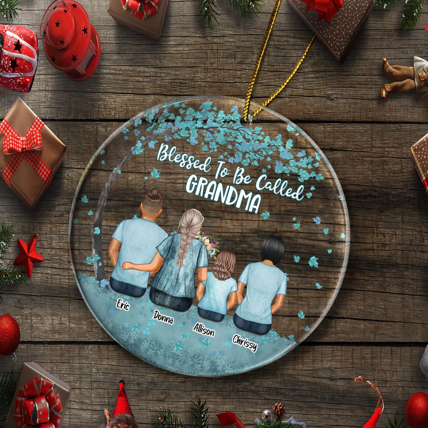 Blessed To Be Call Nana - Christmas Gift For Grandma, Mom, Mother - Personalized Circle Acrylic Ornament - Image 5