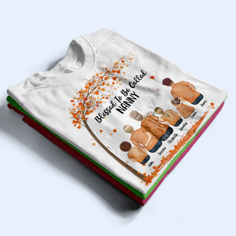 Blessed To Be Called Grandma - Gift For Grandmother - Personalized Custom T Shirt - Image 2