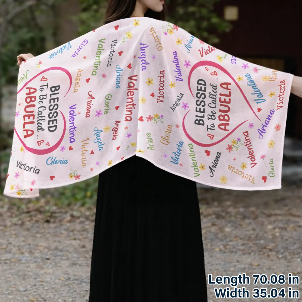 Blessed To Be Called Grandma Mommy - Personalized Lightweight Soft Shawl - Image 3