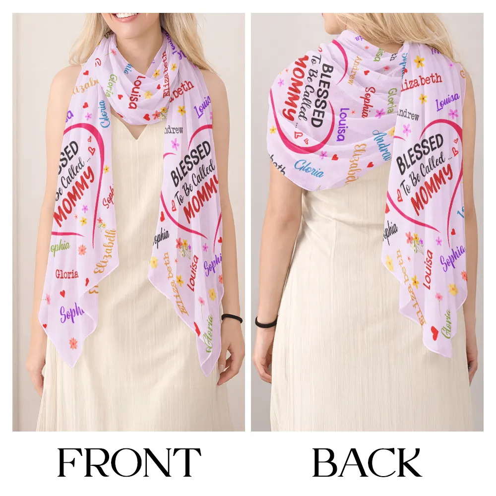 Blessed To Be Called Grandma Mommy - Personalized Lightweight Soft Shawl - Image 4