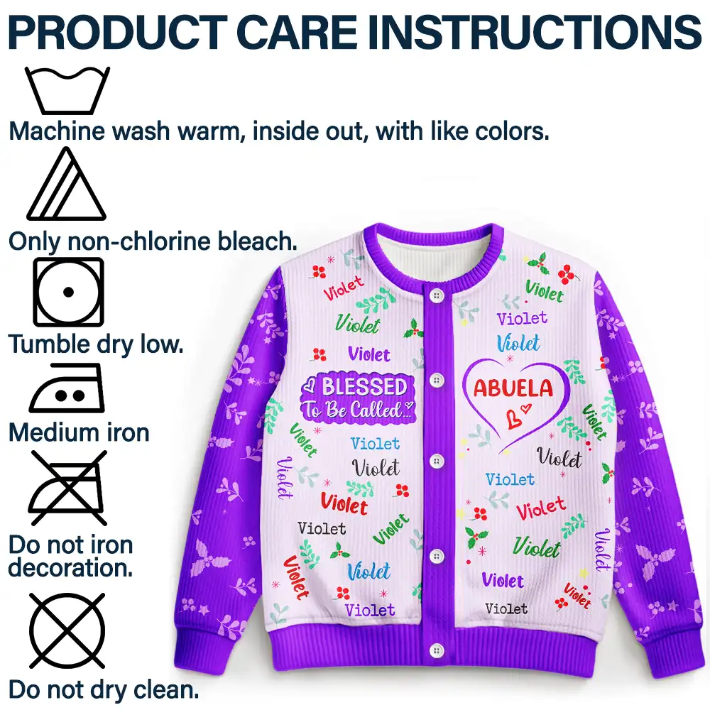 Blessed To Be Called Grandma Nana - Personalized Cardigan - Image 6