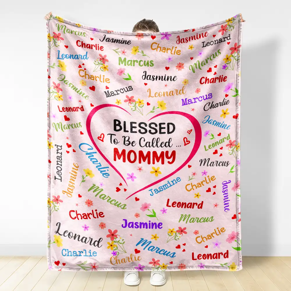 Blessed To Be Called Grandma Nana - Personalized Fleece Blanket, Sherpa Blanket - Image 3