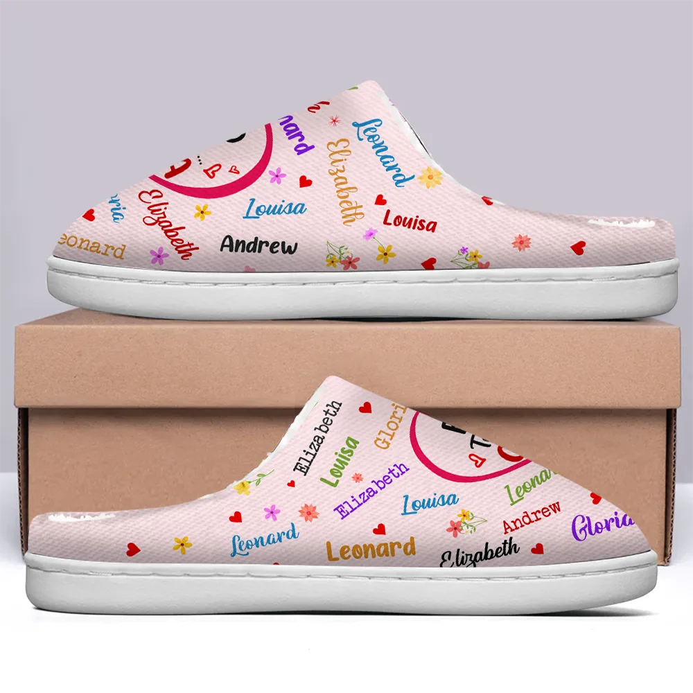 Blessed To Be Called Grandma Nana - Personalized Fluffy Slippers - Image 4