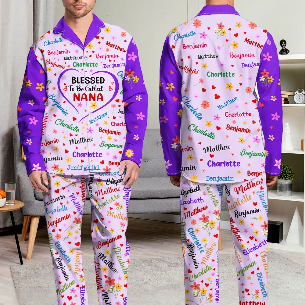 Blessed To Be Called Grandma Nana - Personalized Long Pajamas Set - Image 5