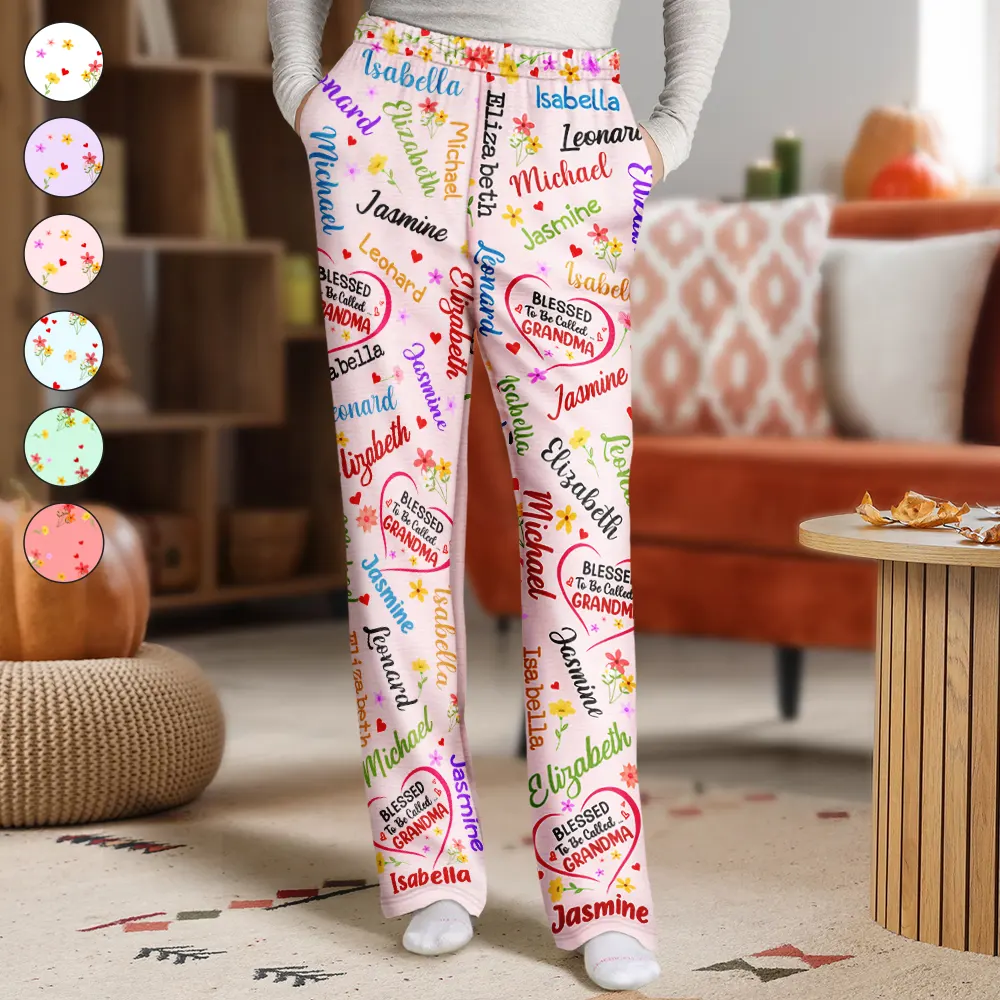 Blessed To Be Called Grandma Nana - Personalized Pajama Pants
