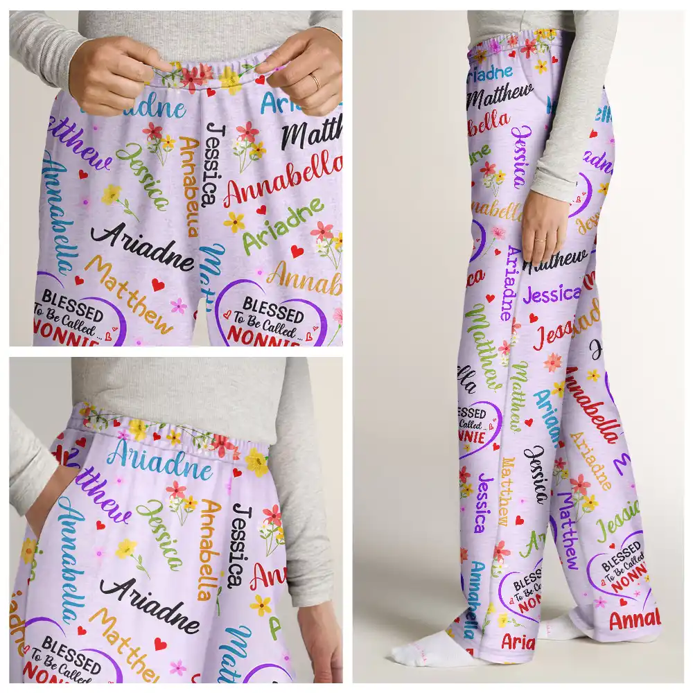Blessed To Be Called Grandma Nana - Personalized Pajama Pants - Image 7