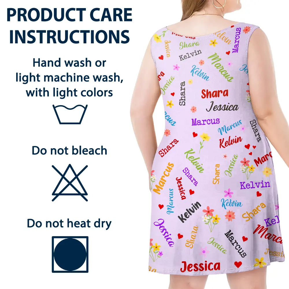 Blessed To Be Called Grandma Nana - Personalized Sleeveless Tank Dress - Image 6