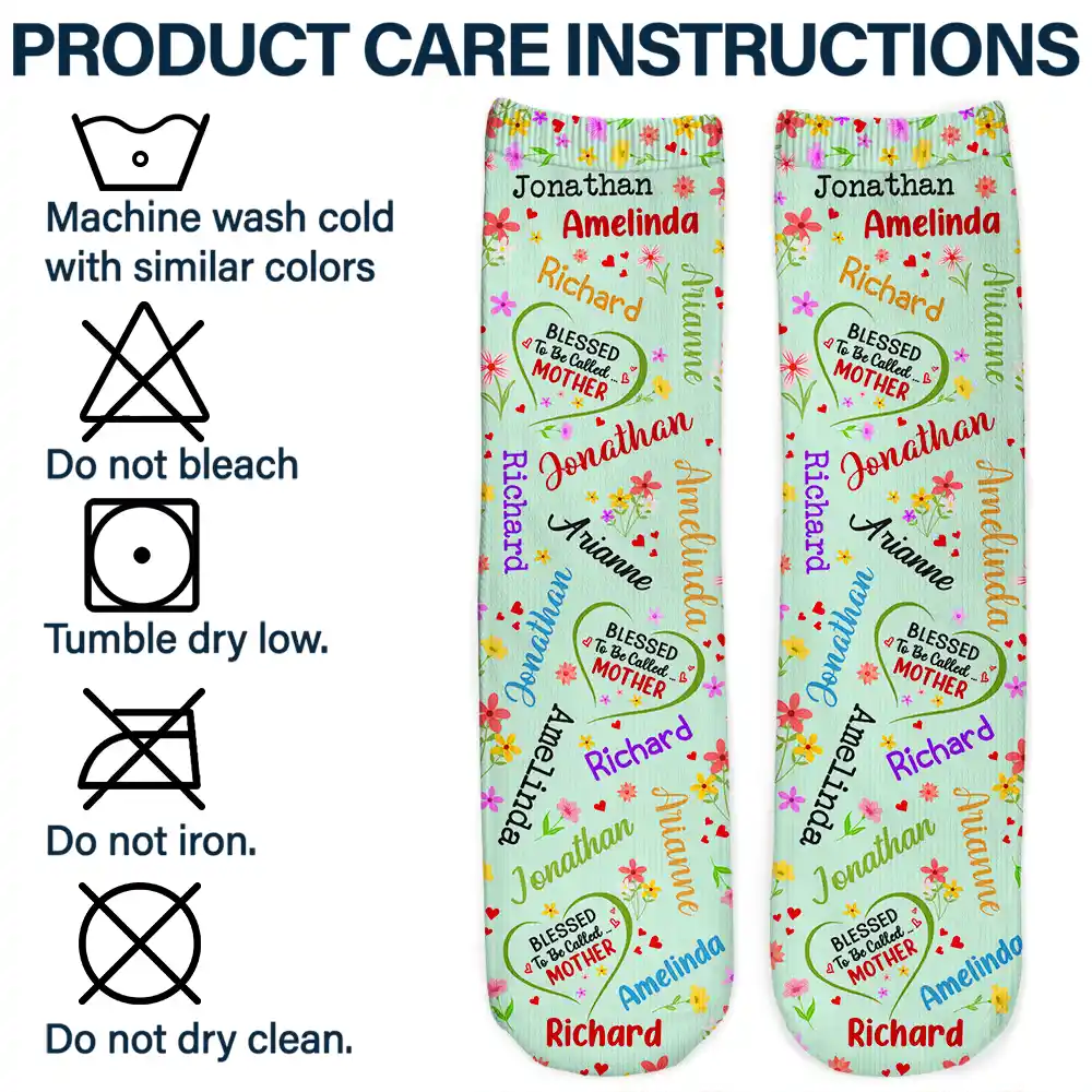 Blessed To Be Called Grandma Nana - Personalized Socks - Image 6