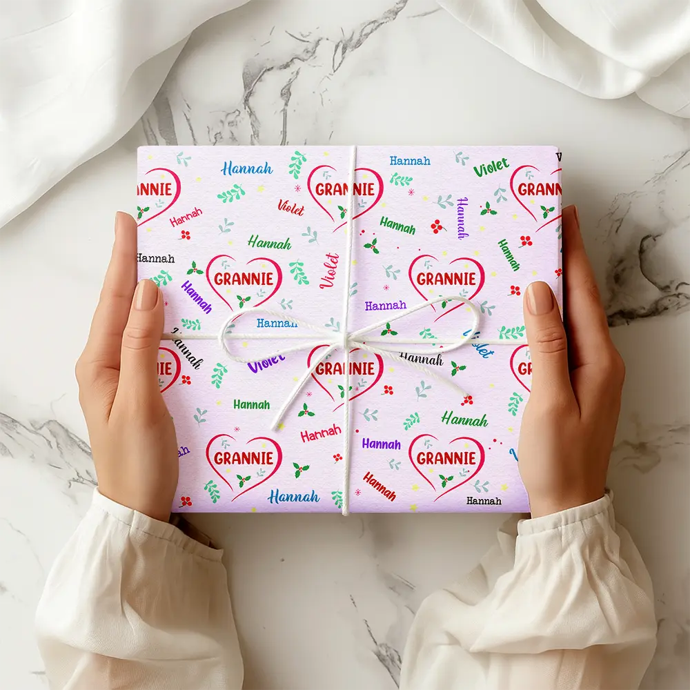 Blessed To Be Called Grandma Nana - Personalized Wrapping Paper - Image 2