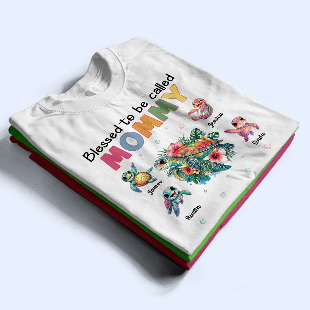 Blessed To Be Called Grandma Sea Turtle - Personalized T Shirt - Image 2