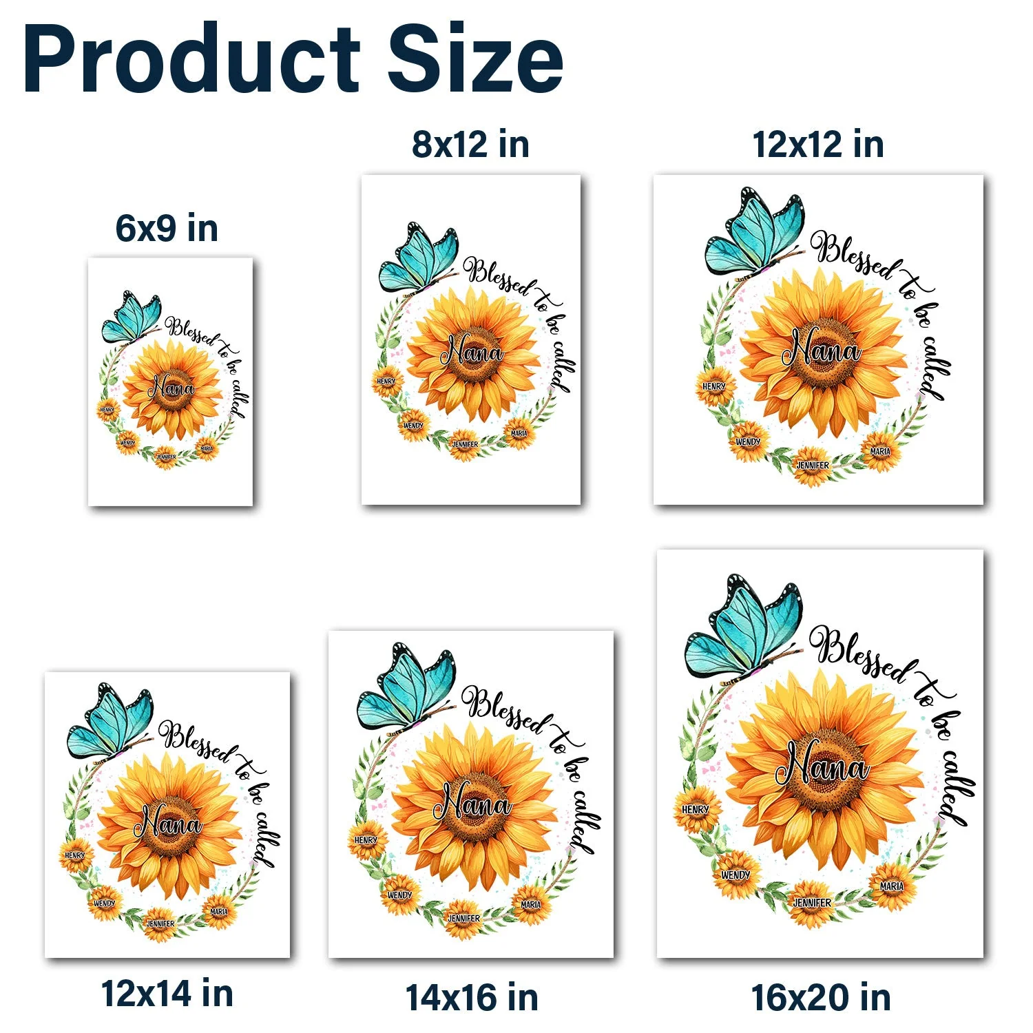 Blessed To Be Called Grandma Sunflower - Gift For Grandma, Mother, Mom - Personalized Decor Decal - Image 6