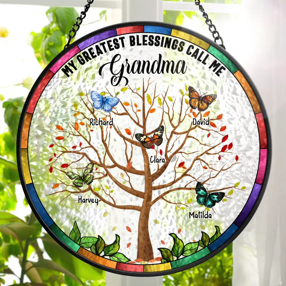 Blessing Call Me - Personalized Stained Glass Window Hanging Suncatcher