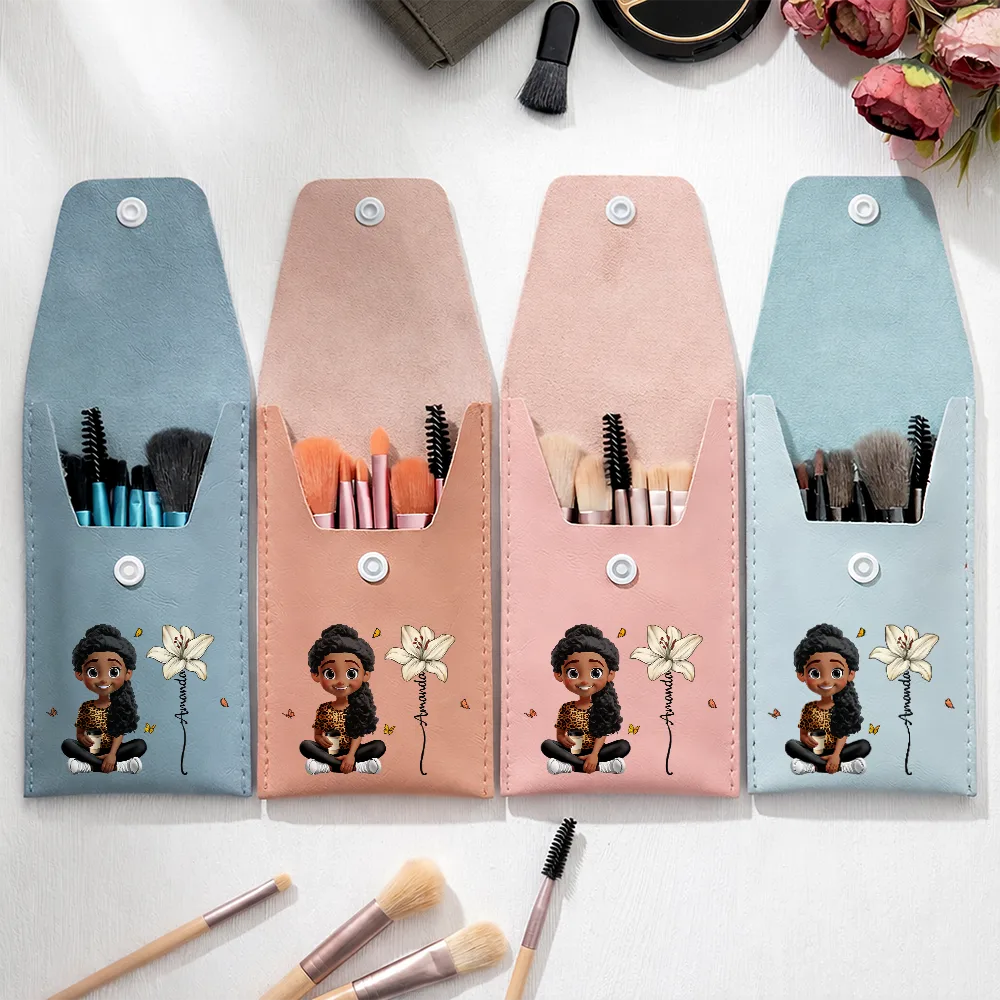 Blooming In Love - Personalized Makeup Brush Bag Set - Image 3