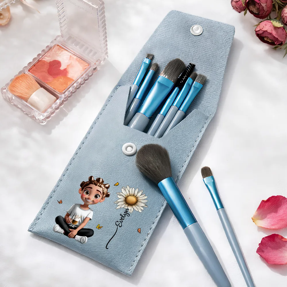 Blooming In Love - Personalized Makeup Brush Bag Set - Image 5