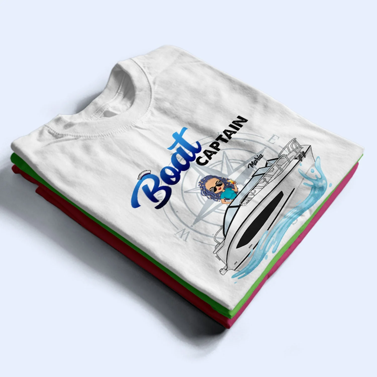 Boat Captain - Birthday, Traveling, Cruising Gift For Beach Lovers, Travelers - Personalized Custom T Shirt - Image 2