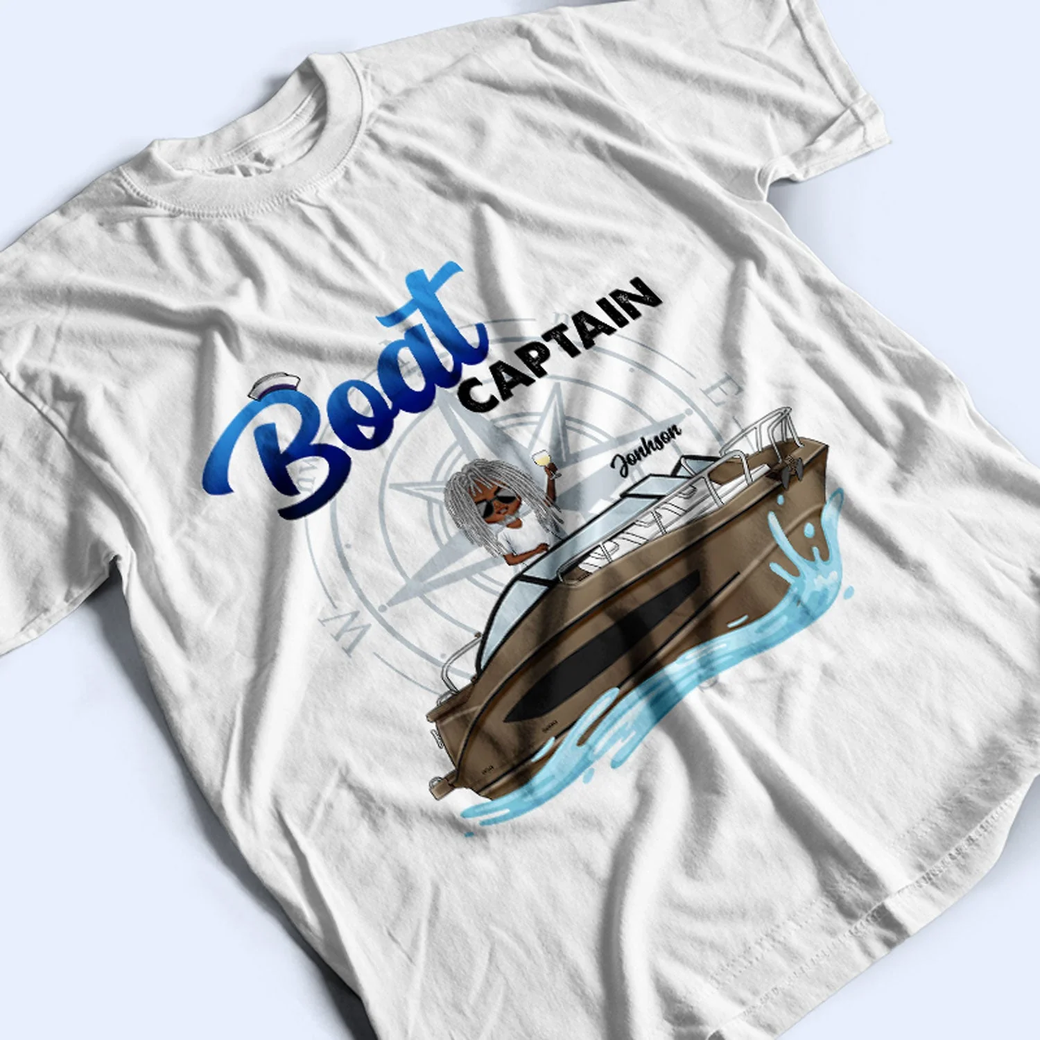 Boat Captain - Birthday, Traveling, Cruising Gift For Beach Lovers, Travelers - Personalized Custom T Shirt - Image 3