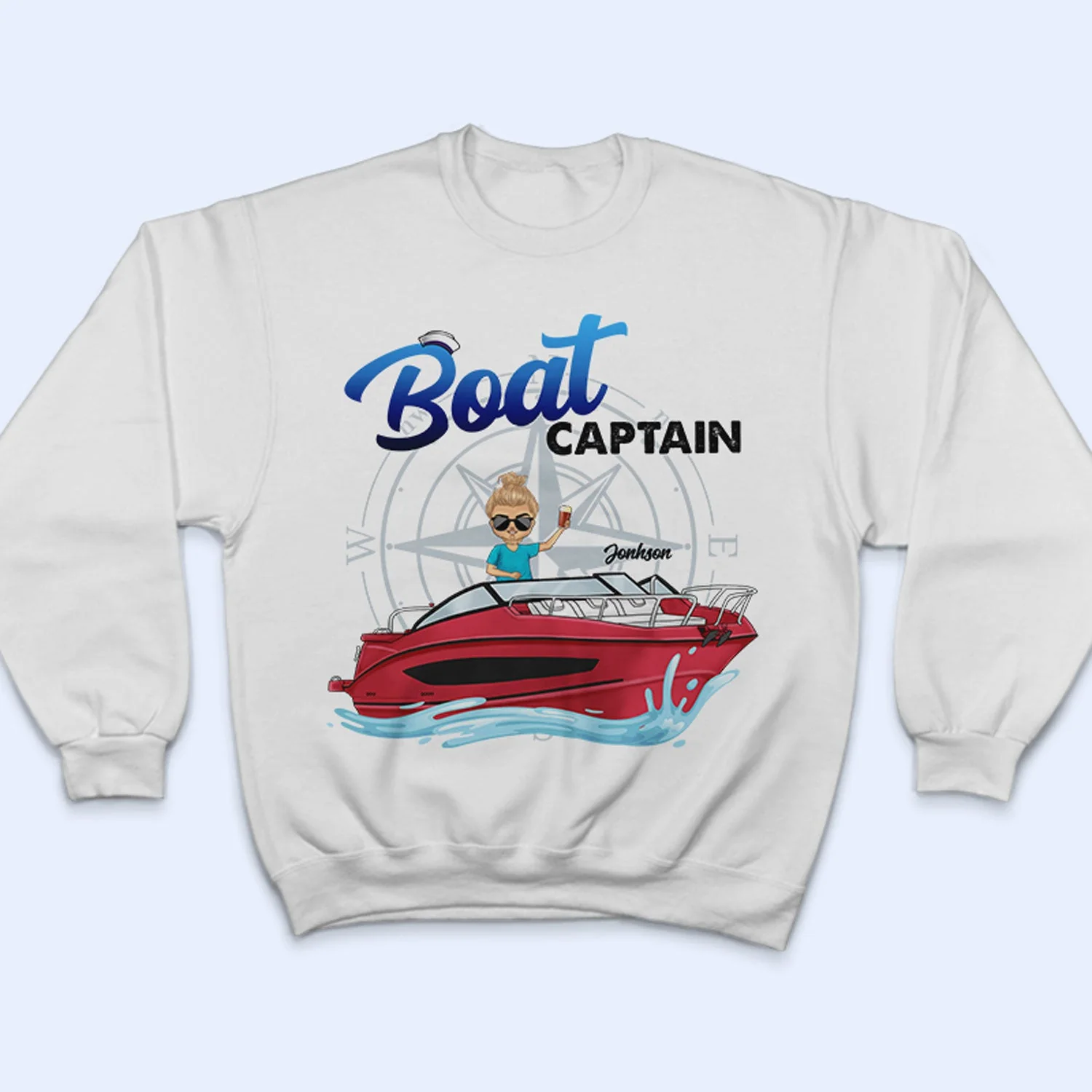 Boat Captain - Birthday, Traveling, Cruising Gift For Beach Lovers, Travelers - Personalized Custom T Shirt - Image 5
