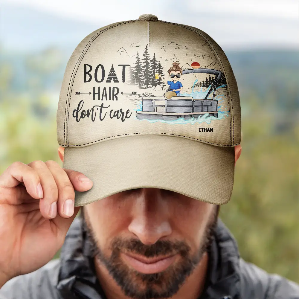 Boat Hair Don't Care - Personalized Classic Cap - Image 4