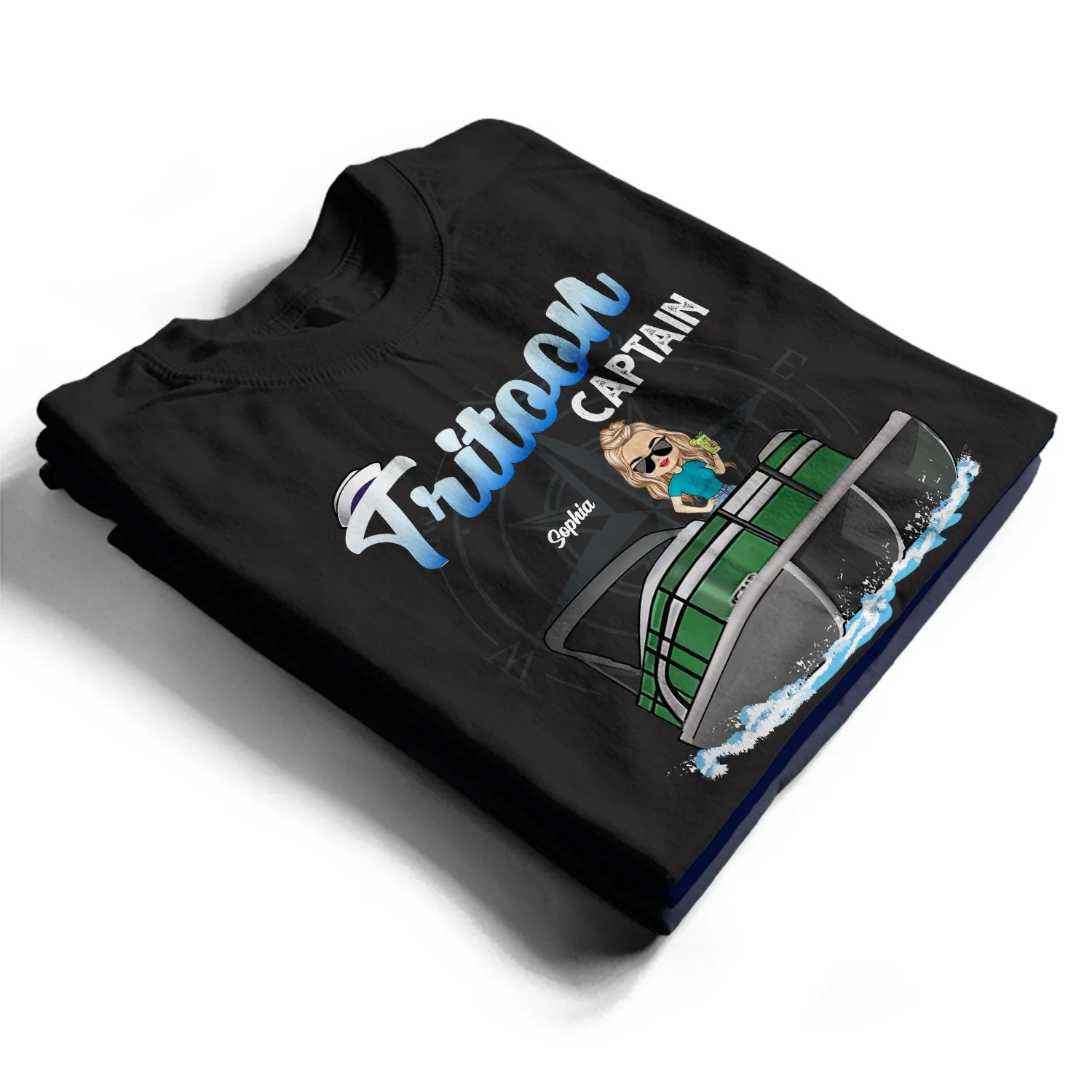 Boating Pontoon Captain - Birthday, Traveling, Cruising Gift For Pontooning Lovers, Travelers, Beach Lovers - Personalized Custom T Shirt - Image 2