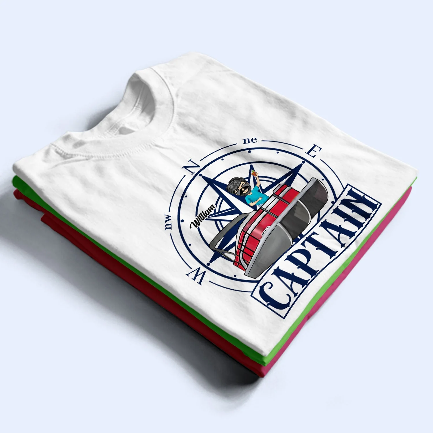 Boating Pontoon Captain First Mate - Gift For Couples, Husband, Wife, Pontooning Lovers, Lake Lovers, Travelers - Personalized T Shirt - Image 2
