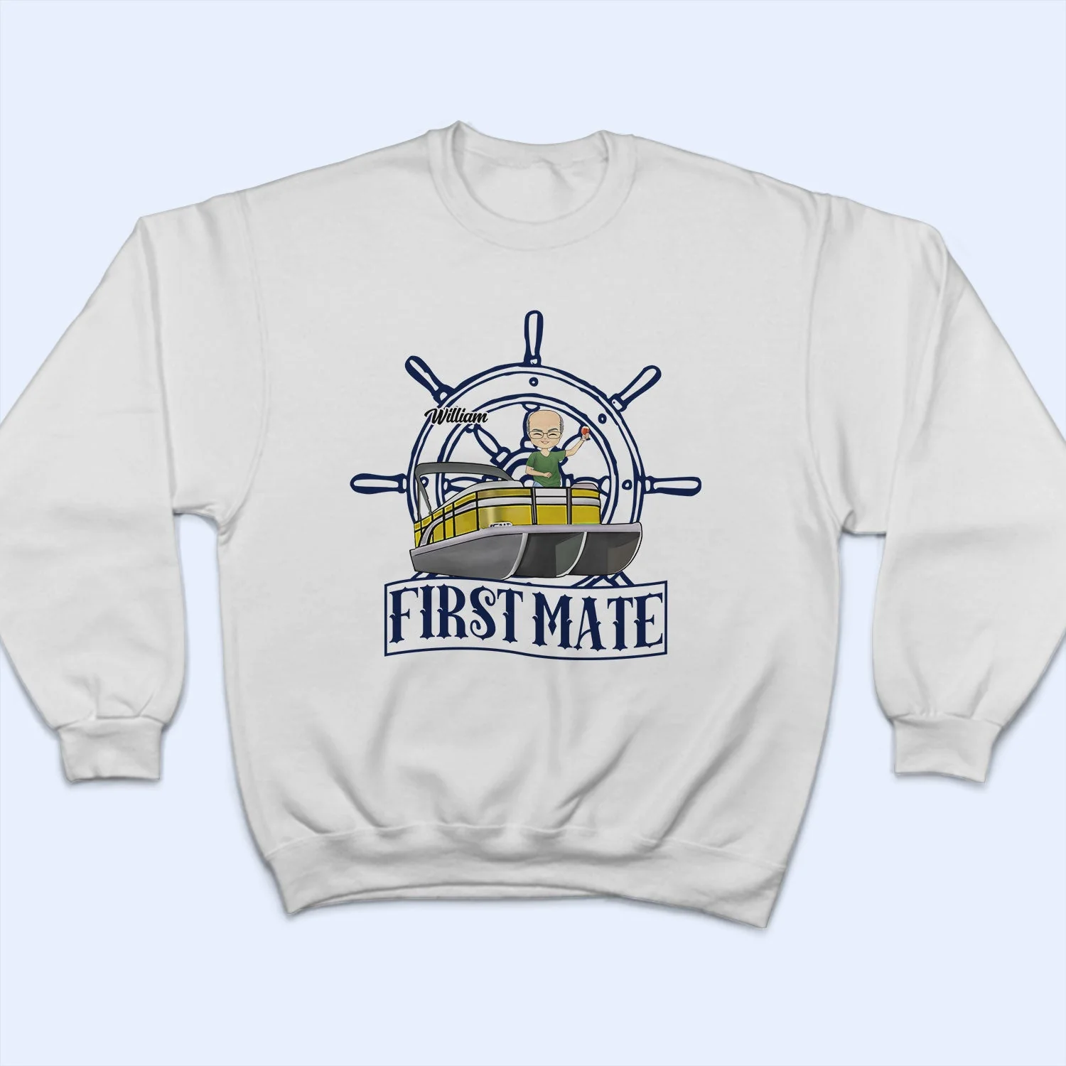 Boating Pontoon Captain First Mate - Gift For Couples, Husband, Wife, Pontooning Lovers, Lake Lovers, Travelers - Personalized T Shirt - Image 5