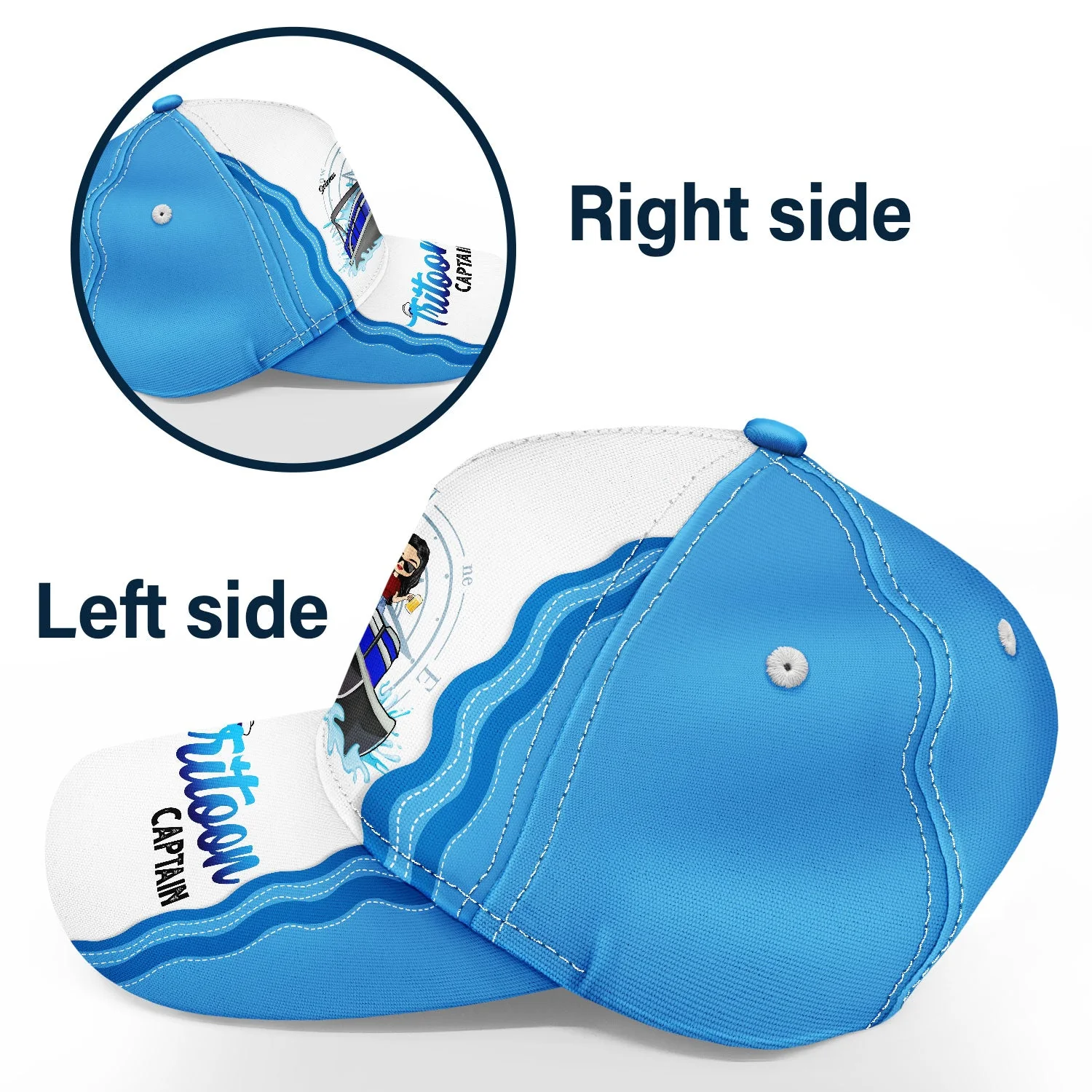 Boating Pontoon Captain Tritoon Captain - Gift For Pontooning Lovers, Lake Lovers, Travelers - Personalized Classic Cap - Image 3