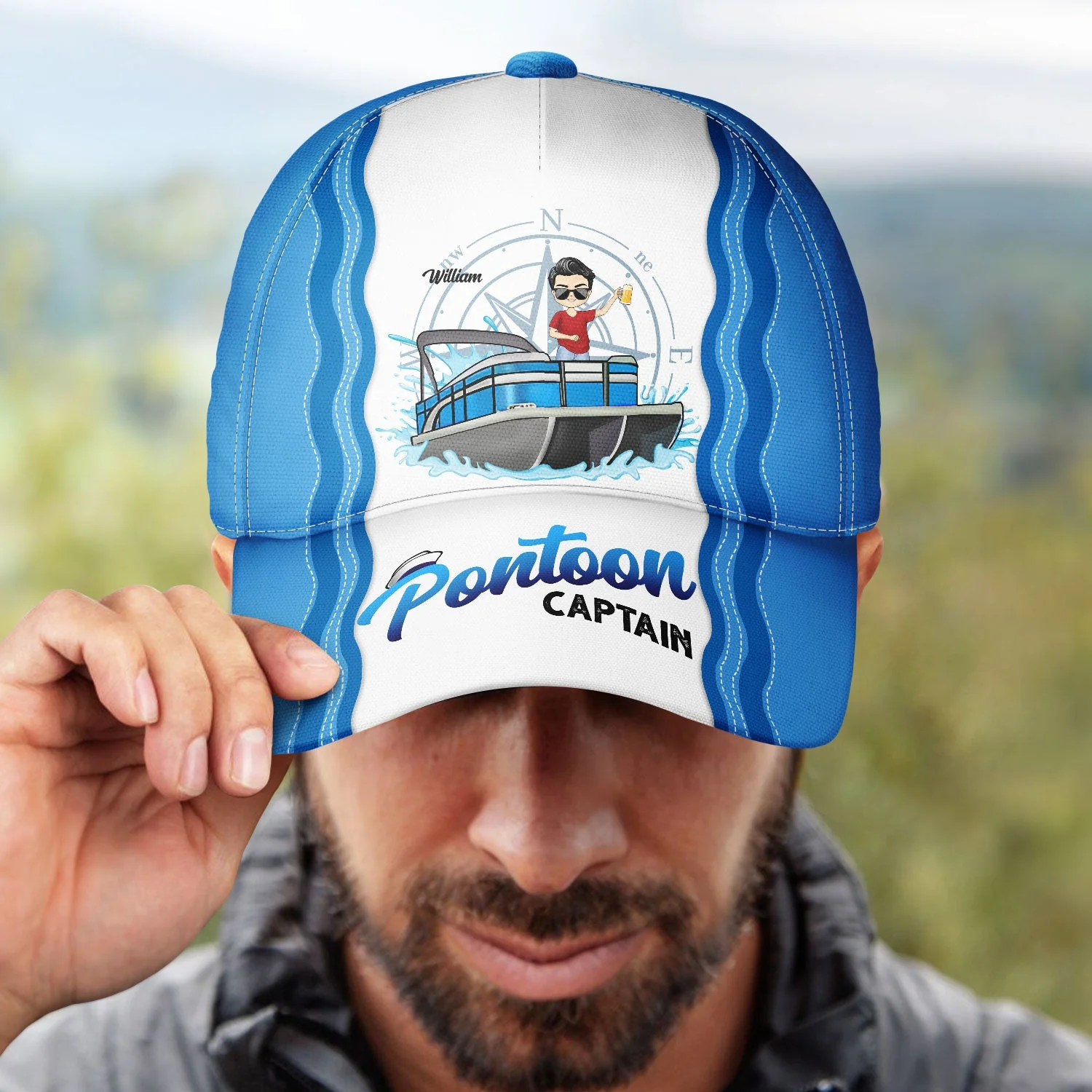 Boating Pontoon Captain Tritoon Captain - Gift For Pontooning Lovers, Lake Lovers, Travelers - Personalized Classic Cap - Image 4