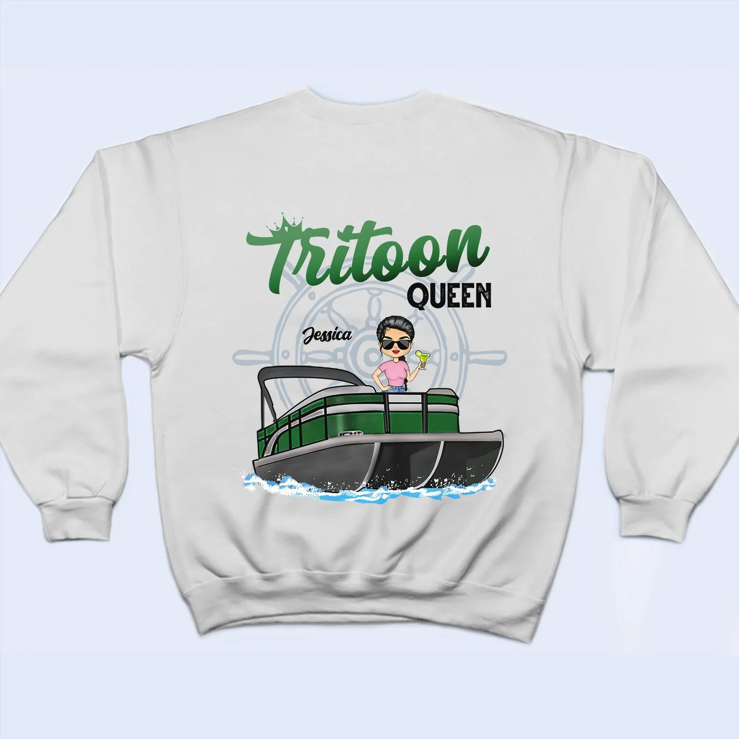 Boating Pontoon Queen - Birthday Gift For Women, Pontooning Lovers, Lake Lovers, Travelers - Personalized Custom T Shirt - Image 5