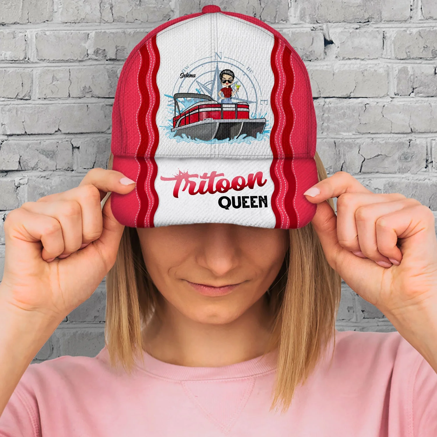 Boating Pontoon Queen Tritoon Queen - Gift For Pontooning Lovers, Lake Lovers, Travelers - Personalized Classic Cap - Image 5