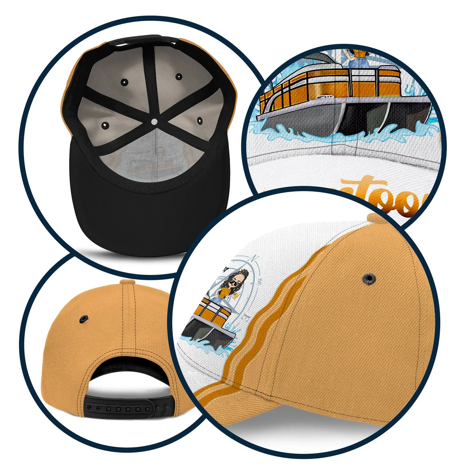 Boating Pontoon Queen Tritoon Queen - Gift For Pontooning Lovers, Lake Lovers, Travelers - Personalized Classic Cap - Image 6