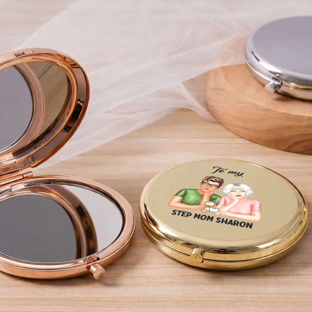 Bonus Mom I May Not Have Your Eyes Or Smiles - Personalized Compact Mirror - Image 2