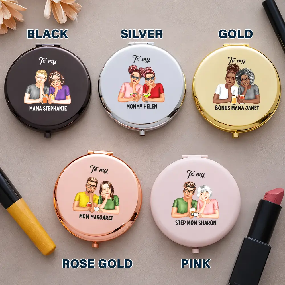 Bonus Mom I May Not Have Your Eyes Or Smiles - Personalized Compact Mirror - Image 4