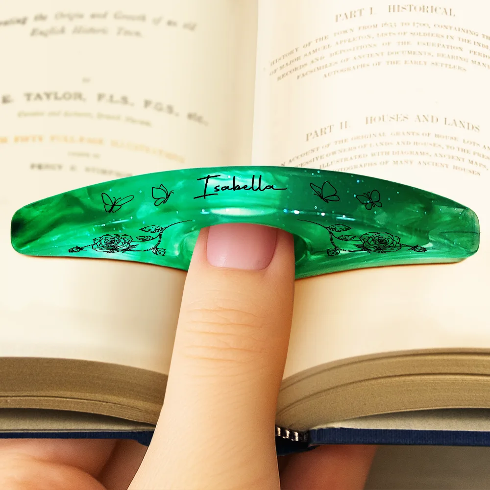 Book Lovers Birth Month Flower Bookish Keepsake - Personalized Resin Book Page Holder - Image 3