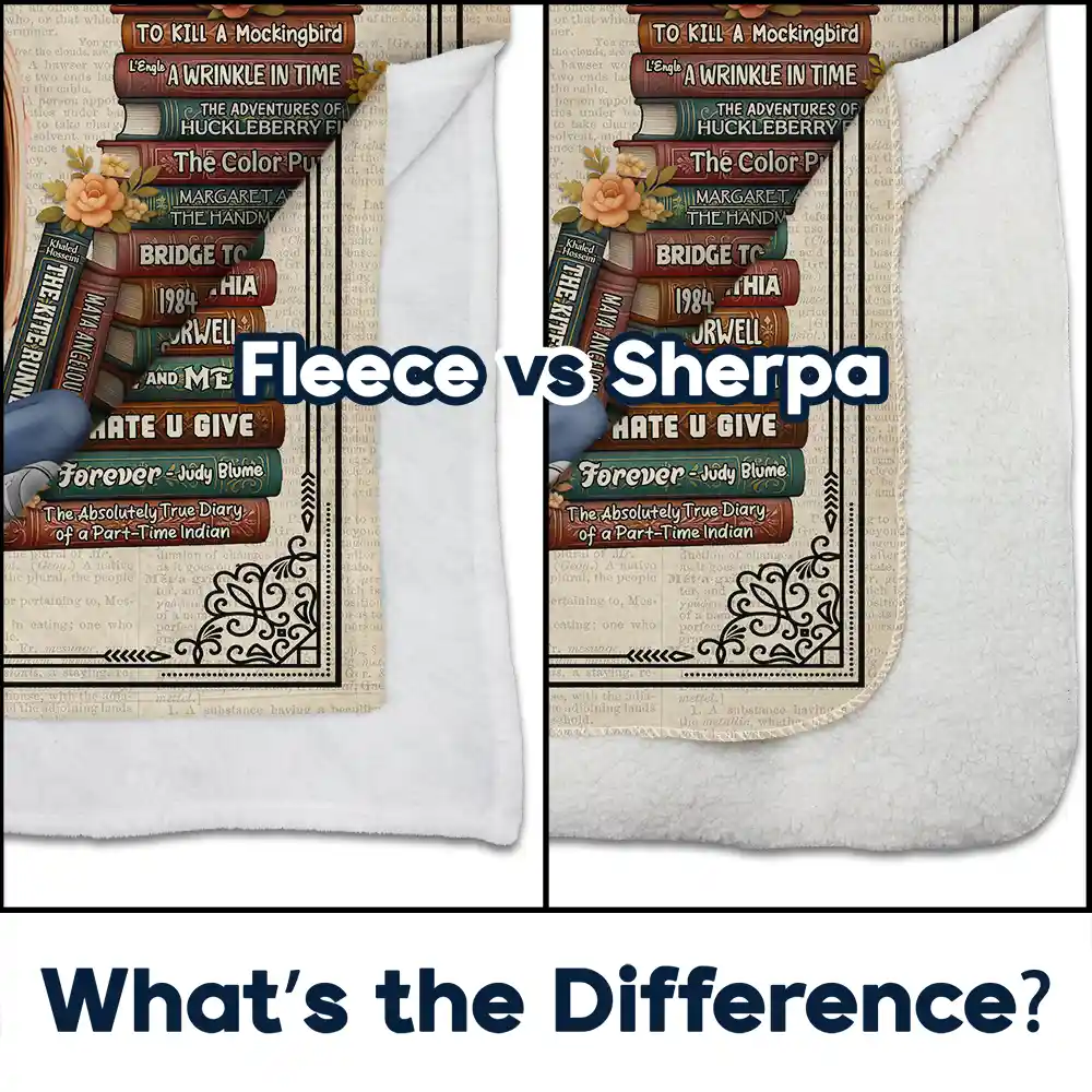 Book Lovers I'm With The Banned - Personalized Fleece Blanket, Sherpa Blanket - Image 4