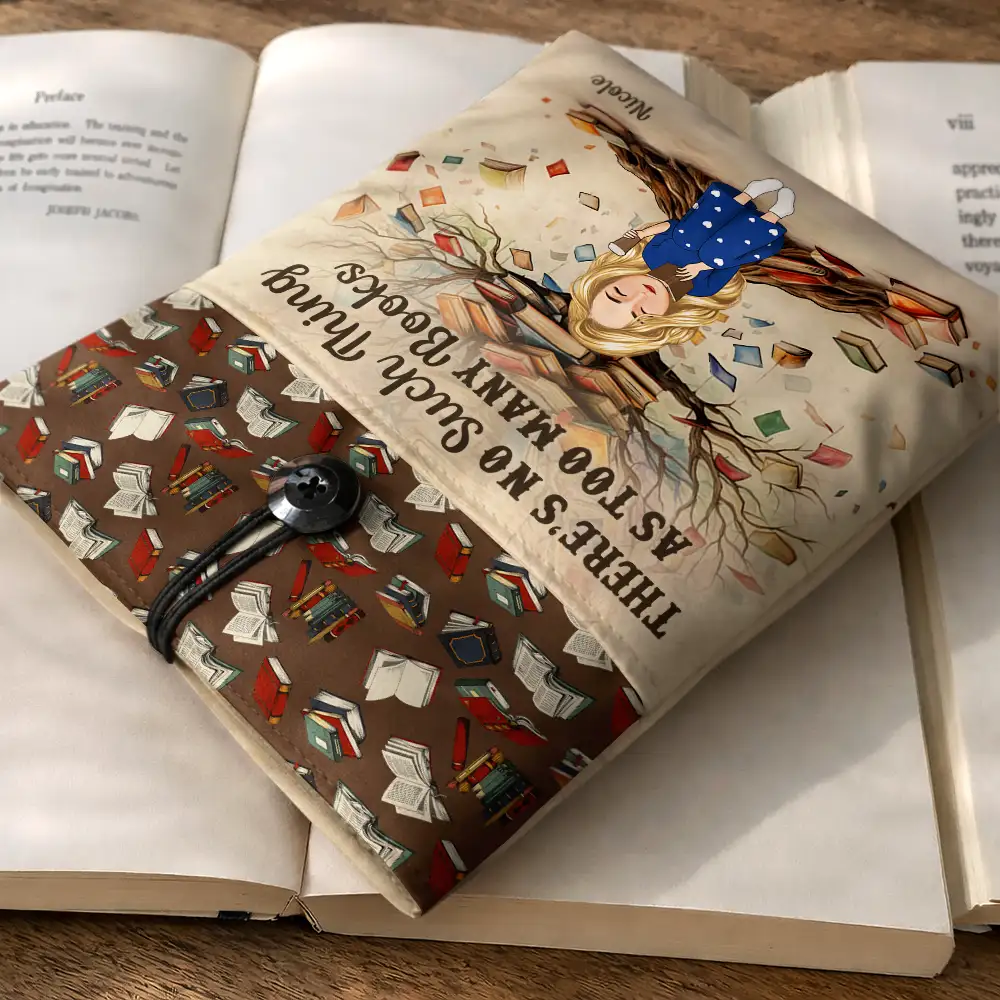 Book Tree So Many Books So Little Time - Personalized Book Sleeve - Image 3