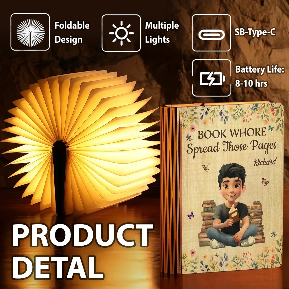 Book Whore Spread Those Pages - Personalized Book Lamp - Image 6