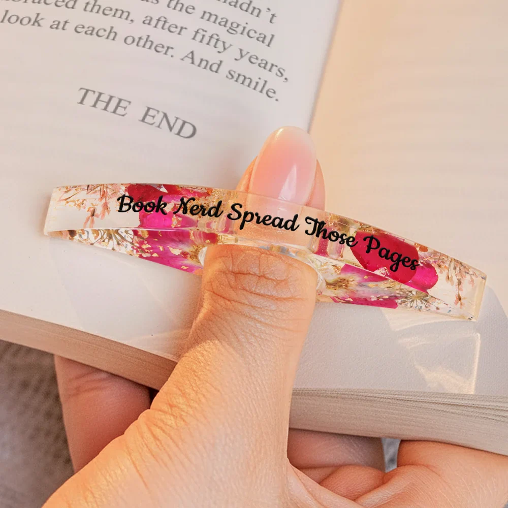 Book Whore Spread Those Pages - Personalized Resin Flower Page Holder - Image 5