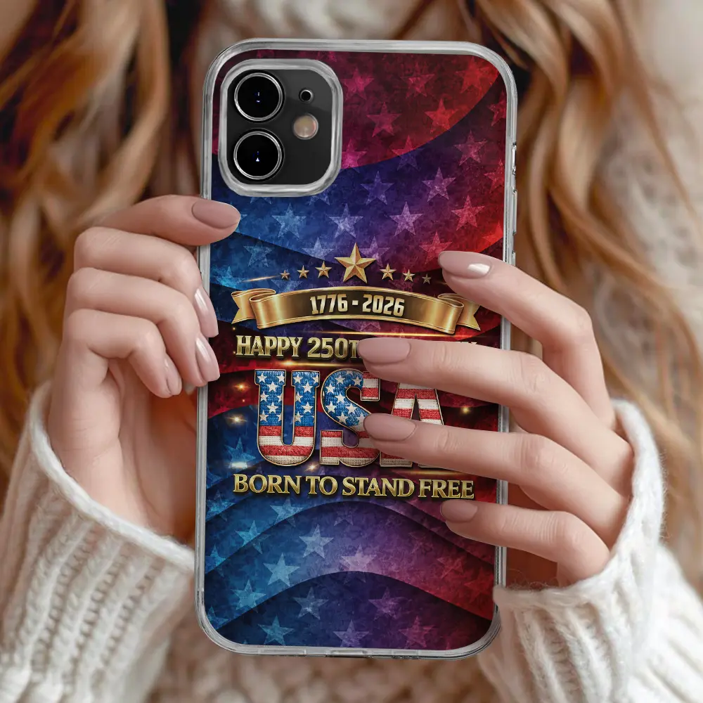 Born To Stand Free 250th Anniversary USA - Clear Phone Case - Image 2