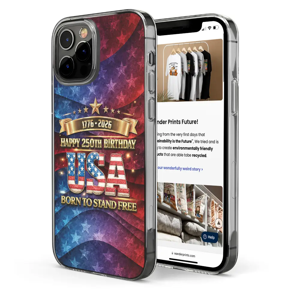 Born To Stand Free 250th Anniversary USA - Clear Phone Case - Image 4