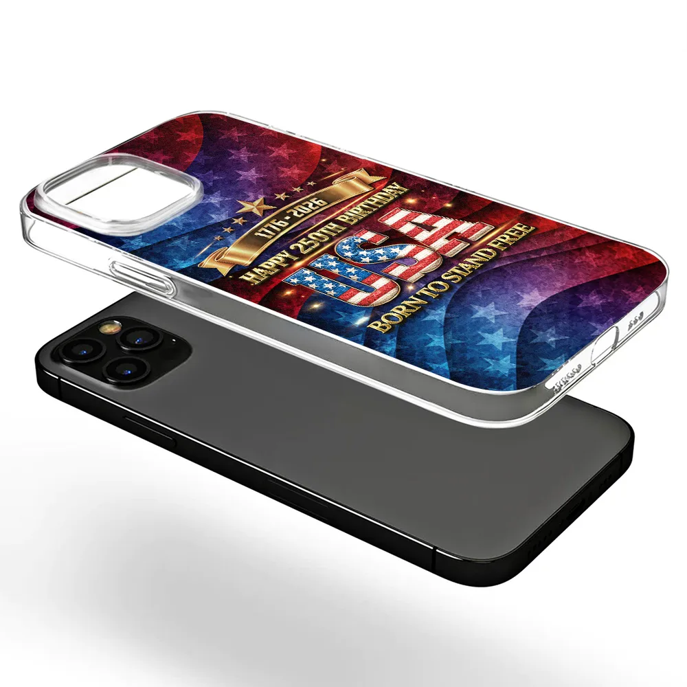 Born To Stand Free 250th Anniversary USA - Clear Phone Case - Image 5