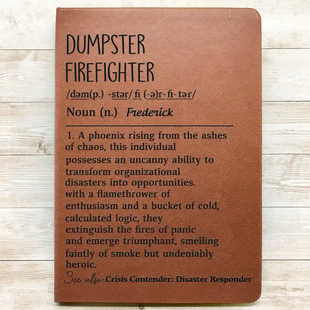 Boss Lady Funny Definition - Personalized Leather Journal - Image 3